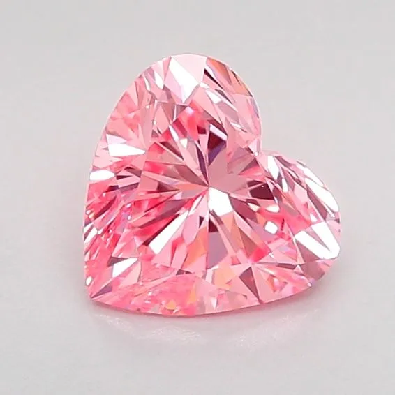 0.87ct HEART Fancy Vivid Pink VVS2 Coloured Lab diamond