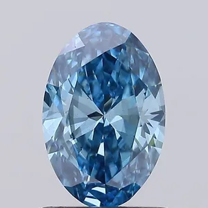 1ct OVAL Fancy Vivid Blue SI1 Coloured Lab diamond