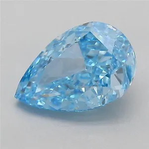 0.89ct PEAR Fancy Vivid Blue VVS2 Coloured Lab diamond