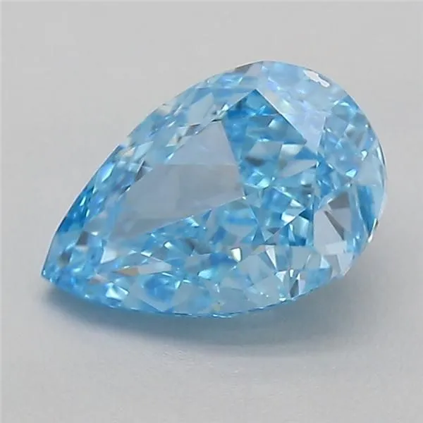 0.89ct PEAR Fancy Vivid Blue VVS2 Coloured Lab diamond