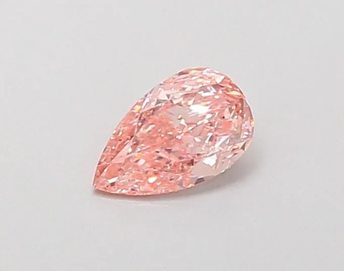 0.46ct PEAR Fancy Intense Pink SI1 Coloured Lab diamond