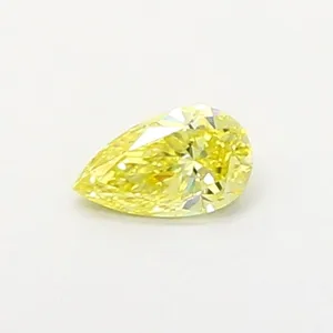 0.39ct PEAR Fancy Vivid Yellow VS2 Coloured Lab diamond