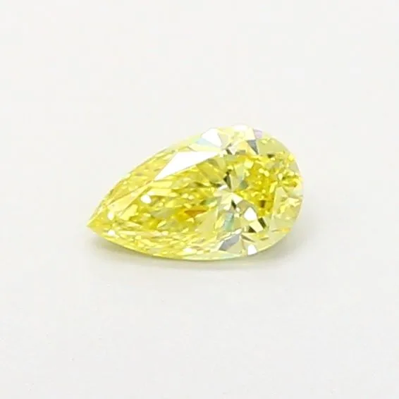 0.39ct PEAR Fancy Vivid Yellow VS2 Coloured Lab diamond