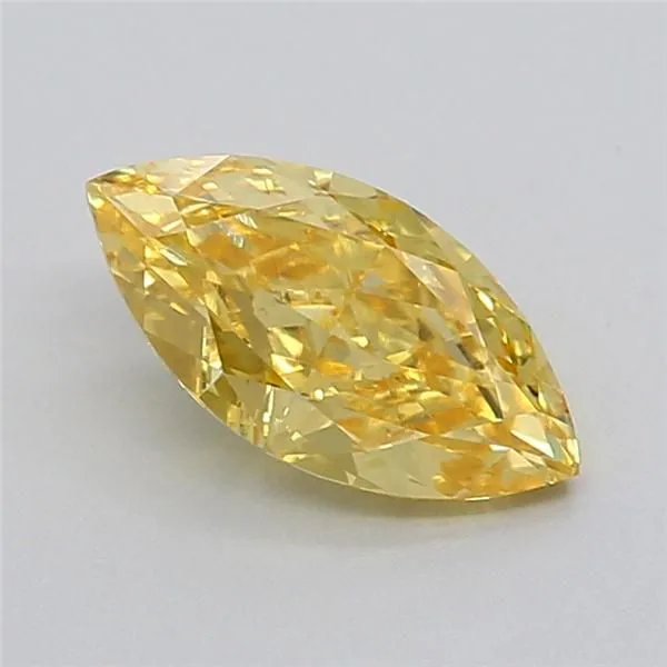 1.04ct MARQUISE Fancy Vivid Yellow VVS2 Coloured Lab diamond