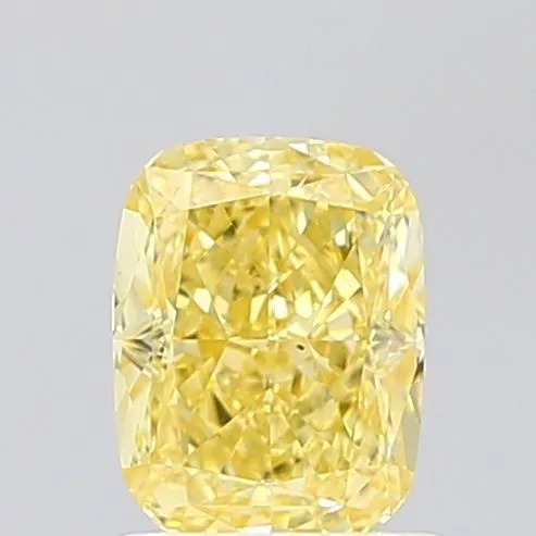 1.08ct CUSHION Fancy Intense Yellow VVS2 Coloured Lab diamond