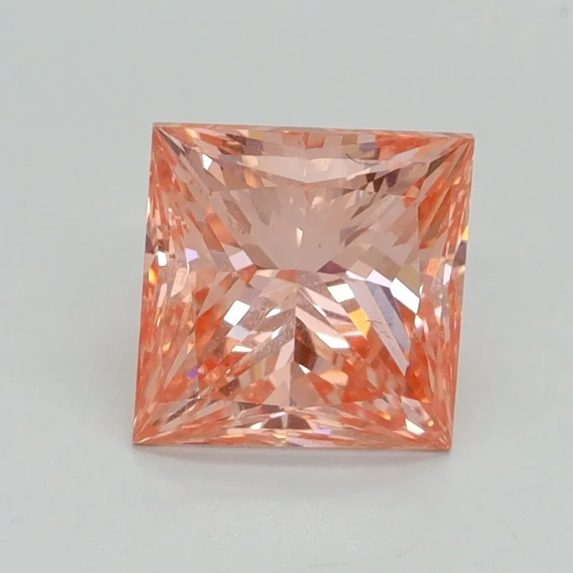 1.50ct PRINCESS Fancy Intense Pink SI1 Coloured Lab diamond