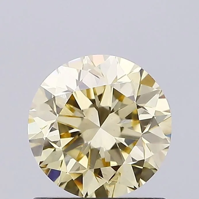 0.81ct ROUND Fancy Light Yellow VS1 Coloured Lab diamond