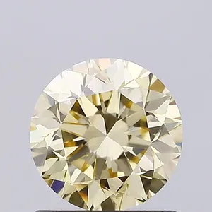 0.81ct ROUND Fancy Light Yellow VS1 Coloured Lab diamond