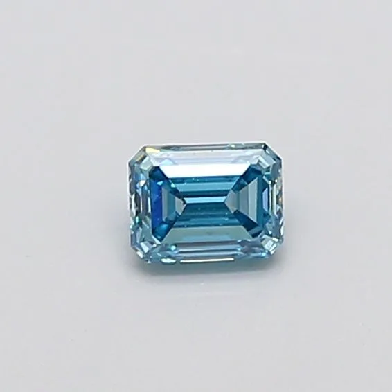 0.50ct EMERALD Fancy Vivid Blue VS2 Coloured Lab diamond