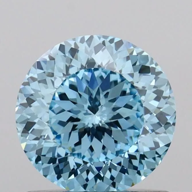 0.94ct ROUND Fancy Vivid Blue VVS2 Coloured Lab diamond
