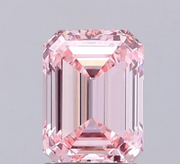 1.55ct EMERALD Fancy Intense Pink VVS2 Coloured Lab diamond