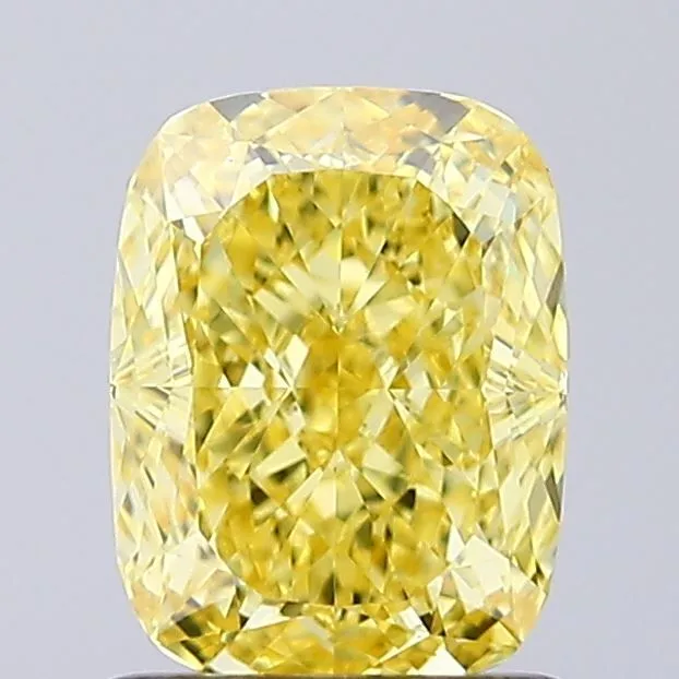 1.27ct CUSHION Fancy Intense Yellow VVS2 Coloured Lab diamond