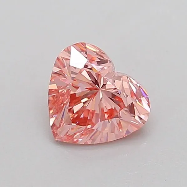 0.7ct HEART Fancy Vivid Pink SI1 Coloured Lab diamond