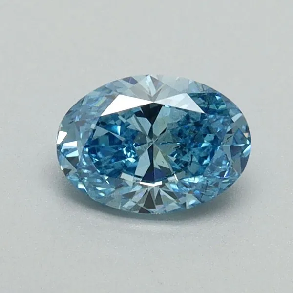 0.5ct OVAL Fancy Vivid Blue SI1 Coloured Lab diamond