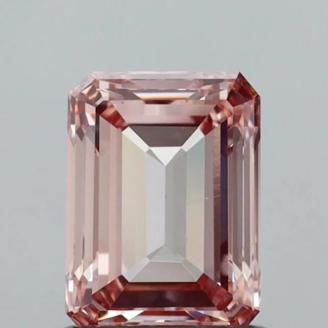 1.01ct EMERALD Fancy Intense Brownish Pink VS2 Coloured Lab diamond