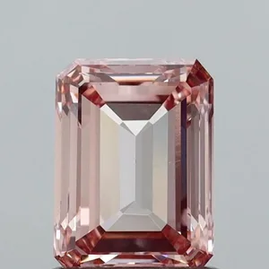 1.01ct EMERALD Fancy Intense Brownish Pink VS2 Coloured Lab diamond