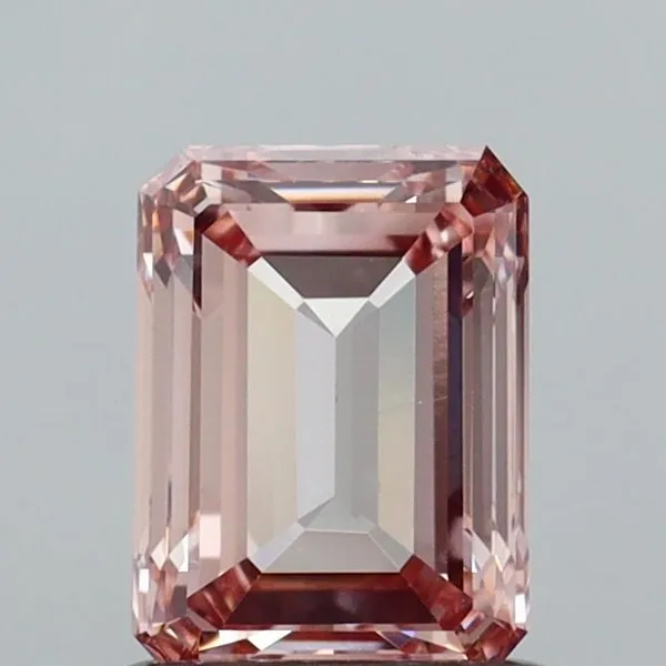 1.01ct EMERALD Fancy Intense Brownish Pink VS2 Coloured Lab diamond