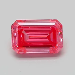 1.05ct EMERALD Fancy Vivid Pink VS2 Coloured Lab diamond