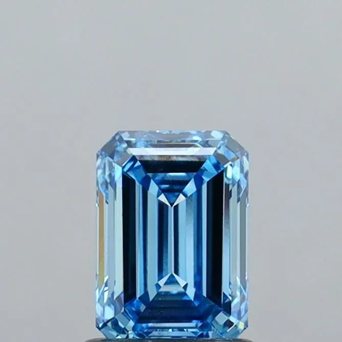 1.01ct EMERALD Fancy Vivid Blue VS2 Coloured Lab diamond