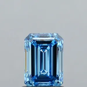 1.01ct EMERALD Fancy Vivid Blue VS2 Coloured Lab diamond