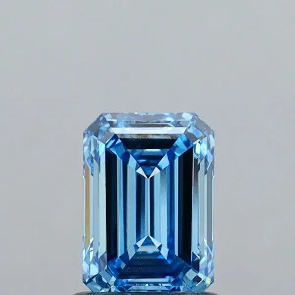 1.01ct EMERALD Fancy Vivid Blue VS2 Coloured Lab diamond