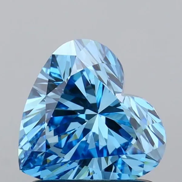 1ct HEART Fancy Vivid Blue VS2 Coloured Lab diamond