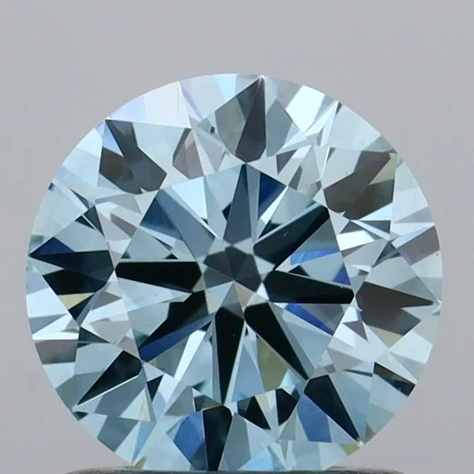 0.96ct ROUND Fancy Vivid Blue VS2 Coloured Lab diamond