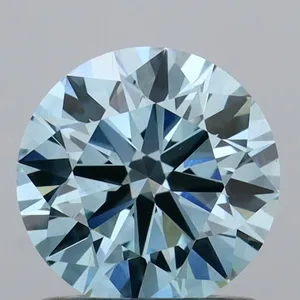 0.96ct ROUND Fancy Vivid Blue VS2 Coloured Lab diamond