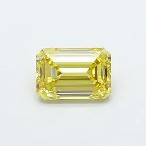 0.92ct EMERALD Fancy Yellow VVS2 Coloured Lab diamond