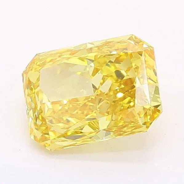 1.3ct RADIANT Fancy Vivid Yellow VS1 Coloured Lab diamond