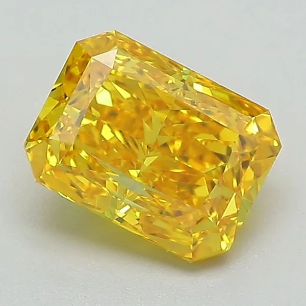 1.43ct RADIANT Fancy Vivid Yellow VVS2 Coloured Lab diamond