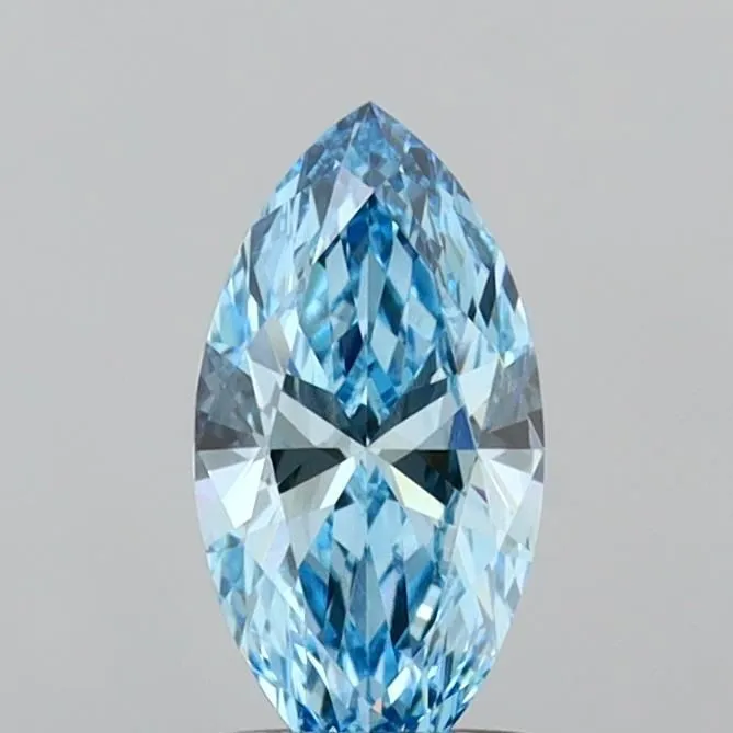 1.01ct MARQUISE Fancy Vivid Blue VVS2 Coloured Lab diamond