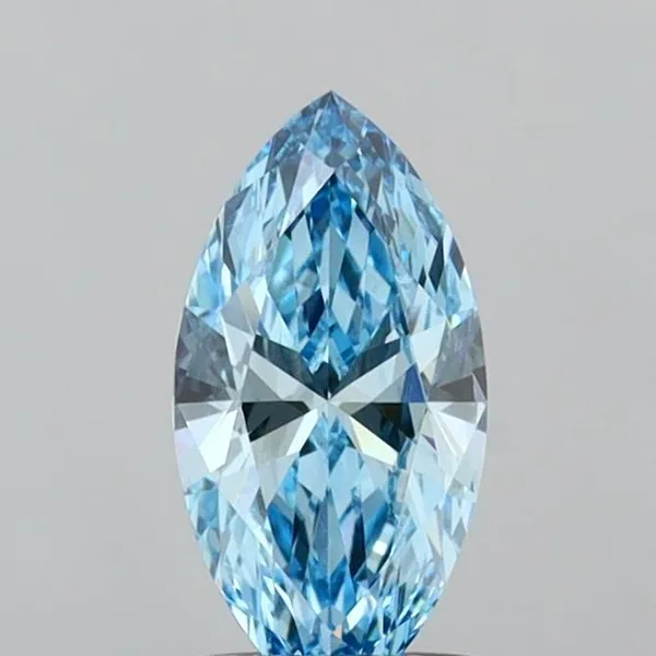 1.01ct MARQUISE Fancy Vivid Blue VVS2 Coloured Lab diamond