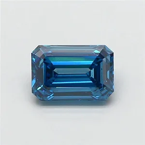 1.02ct EMERALD Fancy Vivid Blue VS1 Coloured Lab diamond