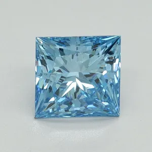 0.94ct PRINCESS Fancy Vivid Blue VS2 Coloured Lab diamond