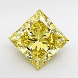 4.04ct PRINCESS Fancy Intense Yellow VS1 Coloured Lab diamond