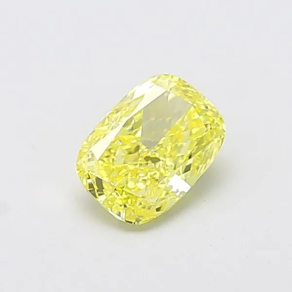 1.21ct CUSHION Fancy Intense Yellow VVS2 Coloured Lab diamond