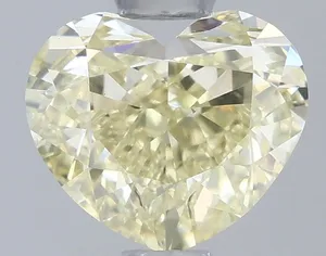 1.08ct HEART Fancy Light Yellow VS1 Coloured Lab diamond