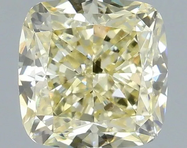 1.10ct CUSHION Fancy Light Yellow VS2 Coloured Lab diamond