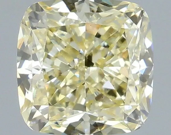 1.1ct CUSHION Fancy Light Yellow VS2 Coloured Lab diamond