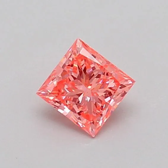 0.38ct PRINCESS Fancy Vivid Pink SI2 Coloured Lab diamond