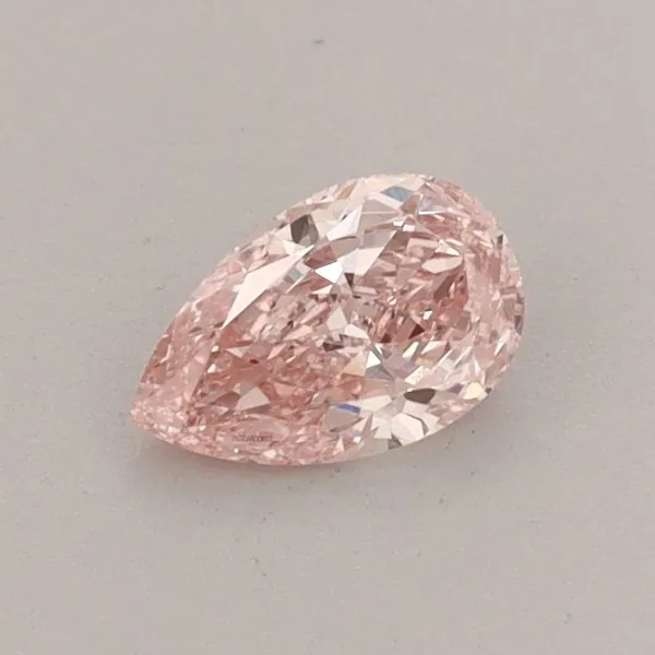 0.36ct PEAR Fancy Vivid Pink VVS2 Coloured Lab diamond