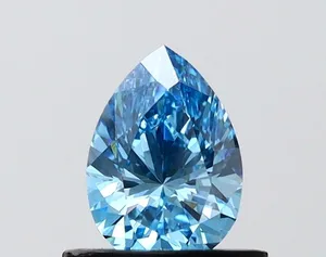 0.68ct PEAR Fancy Vivid Blue VS1 Coloured Lab diamond