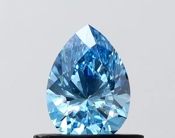 0.68ct PEAR Fancy Vivid Blue VS1 Coloured Lab diamond