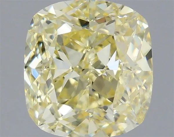 0.93ct CUSHION Fancy Light Yellow VVS2 Coloured Lab diamond