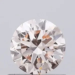 0.64ct ROUND Fancy Light Orange Pink VVS2 Coloured Lab diamond