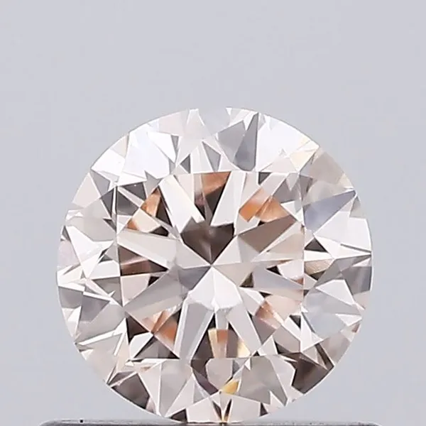 0.64ct ROUND Fancy Light Orange Pink VVS2 Coloured Lab diamond