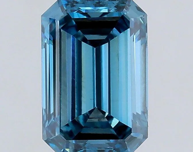 0.50ct EMERALD Fancy Vivid Blue VS1 Coloured Lab diamond
