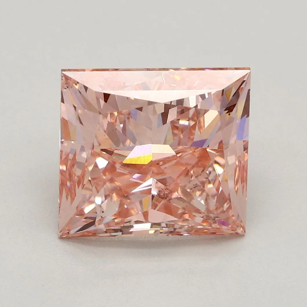 3.01ct PRINCESS Fancy Intense Pink SI1 Coloured Lab diamond