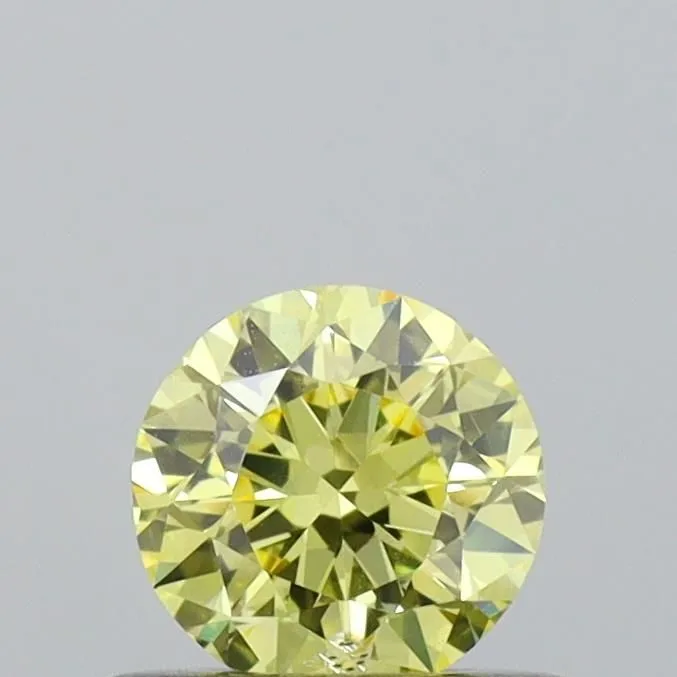 0.42ct ROUND Fancy Yellow VS2 Coloured Lab diamond